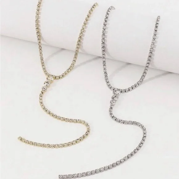 Rhinestone Necklace silver - Picture 2 of 2